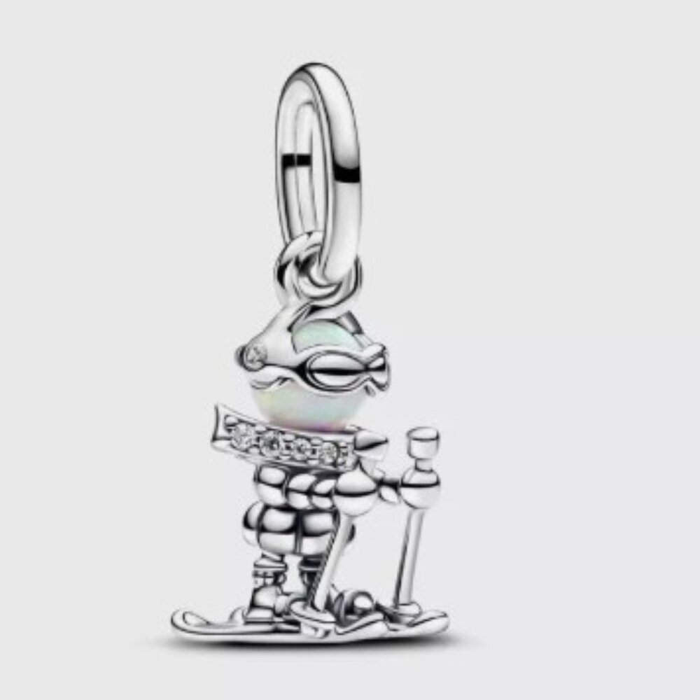Authentic PANDORA Sterling Silver Skier Dangle Charm 793514C01